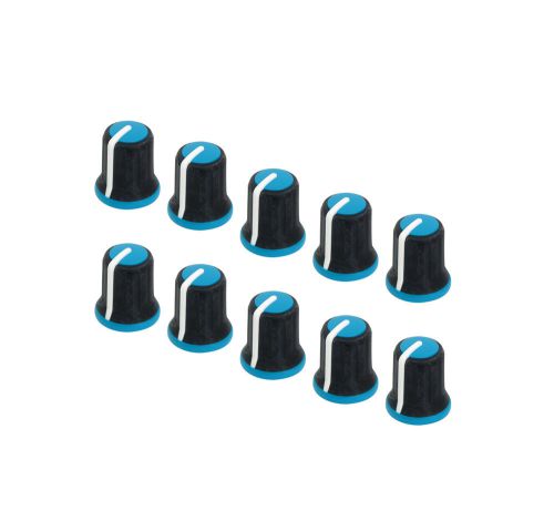 Lot of 10 Neutrik Rean Soft Touch Knob Push Fit P300-S-096-D6-S Black/White/Blue