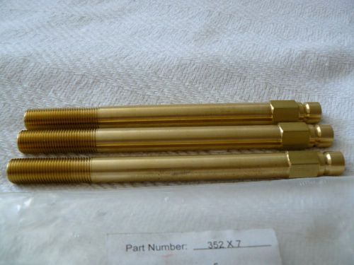 Lot of 3 PPE Brass Plug Extension #352 Solid Brass 1/4&#034; NPT Pipe Extension