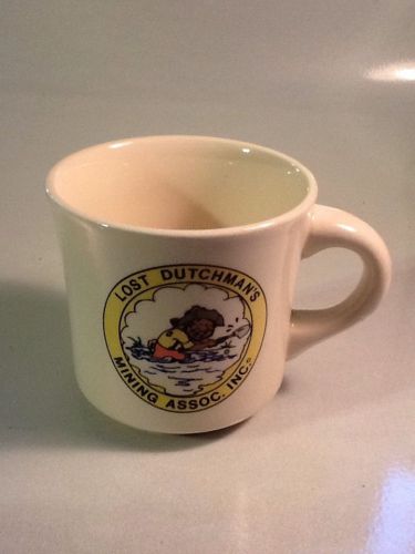 Vintage England coffee cup Lost Dutchman&#039;s Mining Association gold panning miner