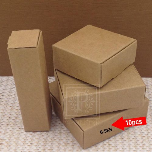 Set of 10 - Large Square Kraft Boxes, Jewelry Boxes, Soaps Boxes, Kraft Boxes