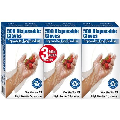 Clean Ones Plastic Disposable Gloves 1,500 ct.