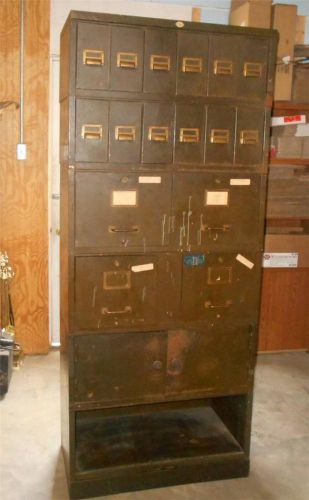 Industrial ART METAL Green  Stacking File Cabinets 8 Piece Set FILLING STORAGE