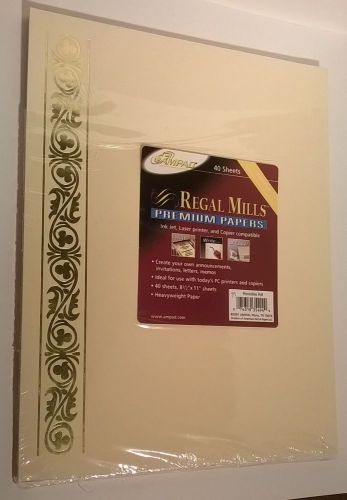 Computer Printer Copier paper 39 sheet regal mills embossed florentine foil gold