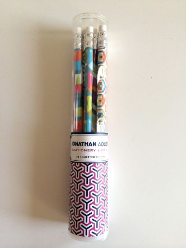 NIB Jonathan Adler Stationery &amp; Gifts Set of 10 Designer Printed Pencils