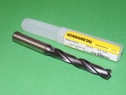 Kennametal 10.3mm Solid Carbide Coolant Fed Drill 5xD KC7315 (B225A10300HP)