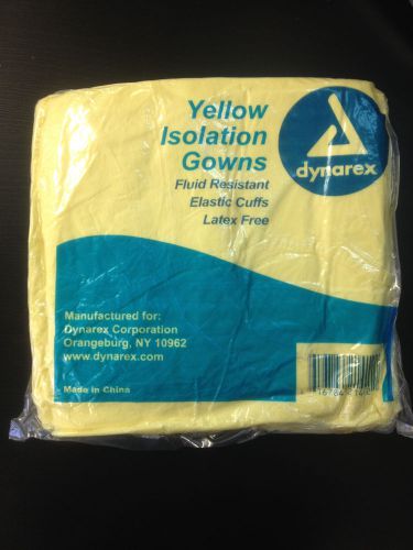 Dynarex Fluid Resistant Disposable Isolation Gown - 5 CASE LOT, 250 TOTAL - 2141