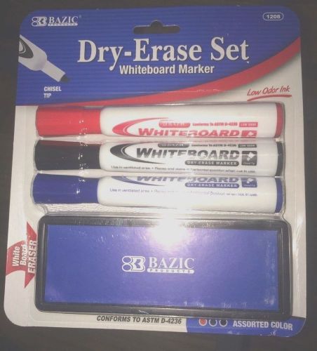 DRY ERASE SET WHITEBOARD MARKER  CHISEL TIP BRAND NEW  3 COLORS MARKERS IN SET