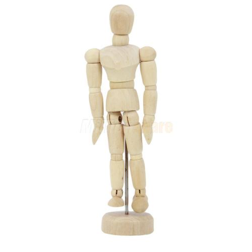 Artist Class 4.7&#034; Wooden Figure Male Model Full-Body Mannequin Sculpture
