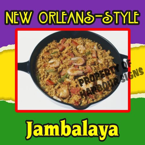 New Orleans Style Jambalaya Decal 14&#034; Food Truck Concession Restaurant Menu