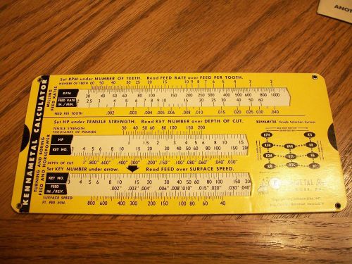KENNAMETAL CALCULATOR  1956 OUTSTANDING CONDITION