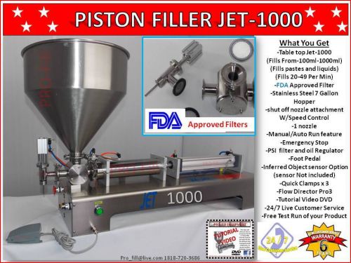 Liquid, Paste, and Chunky Salsa Filling Machine/  Piston Filler Jet-1000