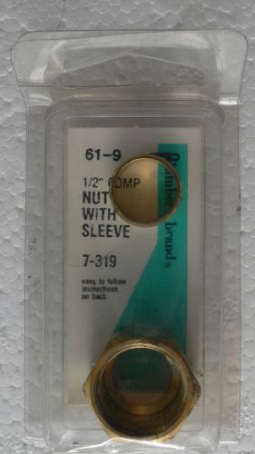 1 pk 1/2&#034; comp sleeve &amp; nut 7-319   61-9 brand new in box for sale