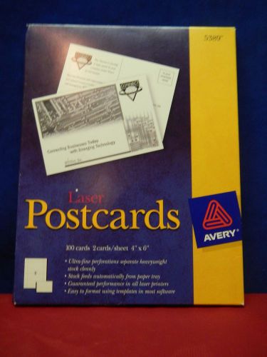 Avery 5389 Laser Postcards, 4&#034;x6&#034;, 100/BX, White
