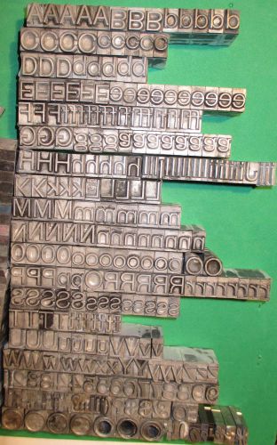 BB&amp;S Matched Solid Metal Letterpress Type Set Alphabet &amp; Numbers Vintage Spacers