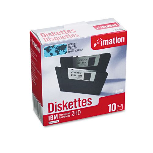 3.5&#034; Floppy Diskettes, IBM-Formatted, DS/HD, 10/Box