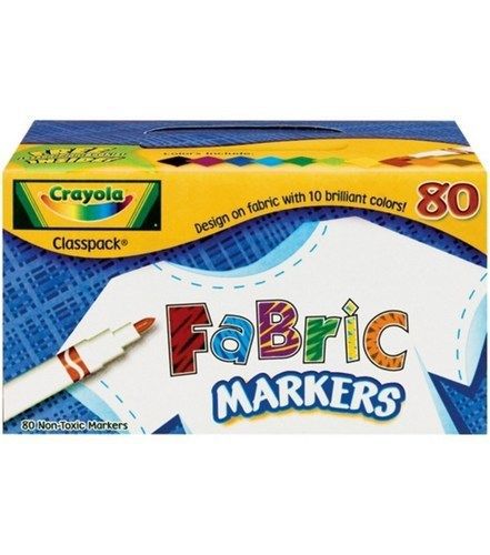 Crayola 588215 Fabric Marker Classpack, Ten Assorted Colors, 80/Set 10 differ...