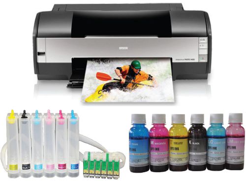 NEW Epson Artisan Photo 1430 Printer+Dye CISS+Refillable Ink,DIY, 600ml Bulk Ink