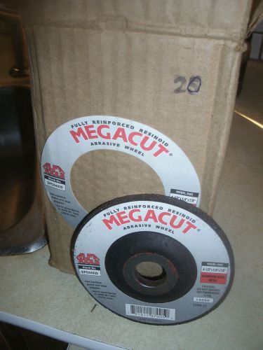 CASE OF 20 Megacut 4 &amp; 1/2&#034; x 1/4&#034; by 7/8&#034; Abrasive Grinding Wheels, BN