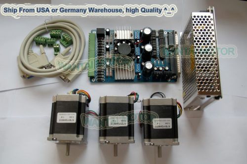 Germany Ship-3Axis Nema23 270oz-in ,3A,4-Lead,57BYGH627&amp;Control ,Whole CNC kit