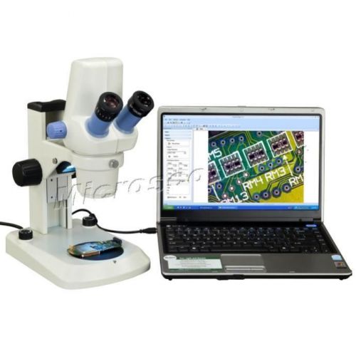 Omax built-in 1.3mp digital stereo zoom microscope 7x-30x with dual led lights for sale