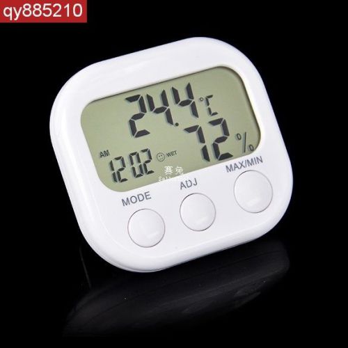 New Indoor Digital Thermometer Hygrometer Clock KS-005 White W56