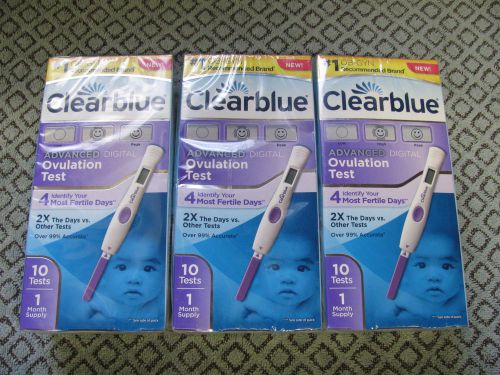 30 New (3 Box&#039;s) CLEARBLUE FERTILITY ADVANCED DIGITAL OVULATION TESTS Exp11/2014