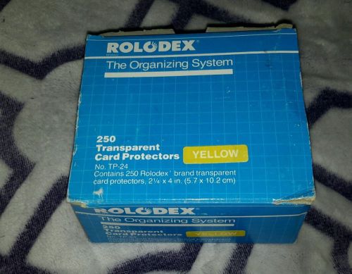 ROLODEX 250 YELLOW TRANSPARENT CARD PROTECTOR 2 1/2&#034; X 4 IN NEW $15