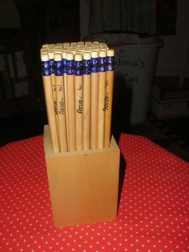 65 Natural Wood #2 Focus Pencils in Caddy