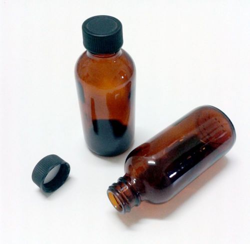 2 oz 60ml amber glass boston round bottles with cap for sale