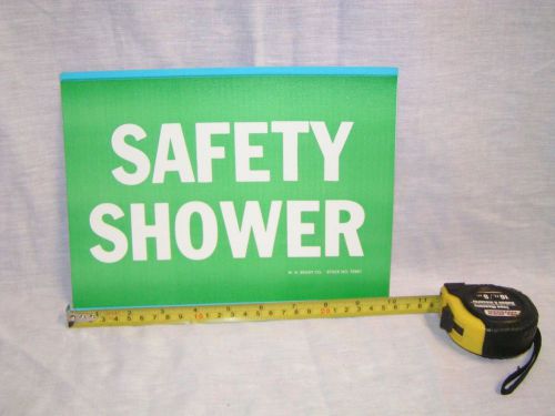 Safety shower sign sticker 10&#034; x 7.75&#034; wht/grn, 72881 for sale