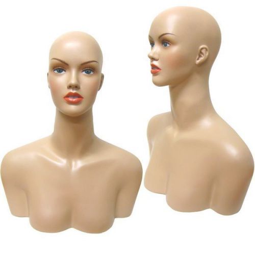 MN-514 Female Mannequin Head Form with Shoulder Bust