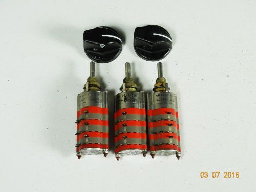 Lot of 3 grayhill 3 pole 4 position rotary selector switches with 2 knobs tested for sale