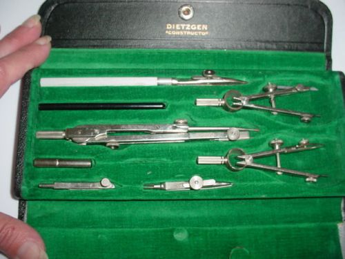DIETZGEN CONSTRUCTO DRAFTING TOOLS LEATHER SET GERMANY