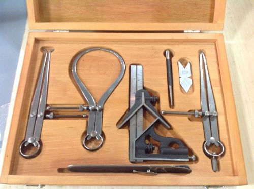 Starrett Combination Square With 3 Inside/outside Calipers Set, made in USA.
