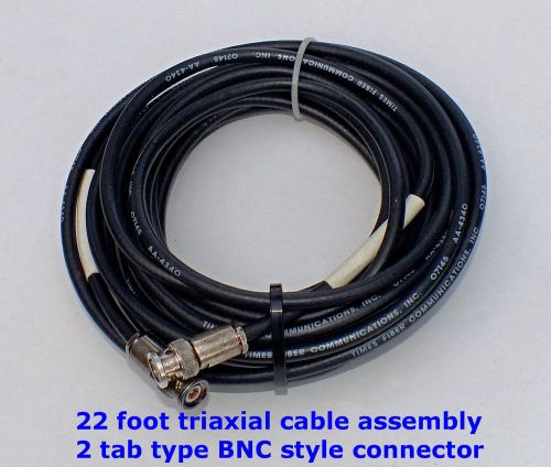 22 foot Triaxial 2 lug male to male 2 tab Twinaxial cable. Exellent condition