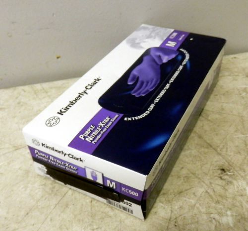 50 Kimberly-Clark Nitrile Xtra Exam Medium Gloves in Purple