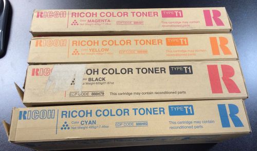 Genuine OEM 4 Ricoh Toner Color Lot Type T1 888479 888482 888481 C M Y K  +