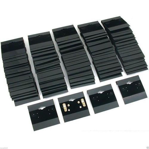 100pcs VELVET JEWELRY EARRINGS DISPLAY HANG CARDS BLACK FLOCKED 2X2 INCH