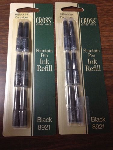 Cross Fountain Pen Ink Refill Lot 2 Pkgs  8921 Black