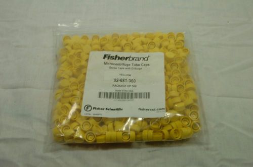 New 500 microcentrifuge tube caps, 2 ml, fisher scientific 02-681-360 yellow for sale