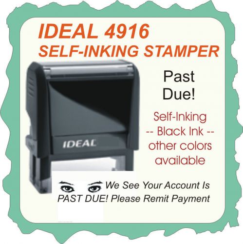 Past due on narrow case, custom made self inking rubber stamp 4916 black for sale