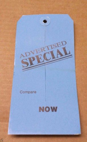 500 blue special price paper tags with slit, sale labels, price  hang tags