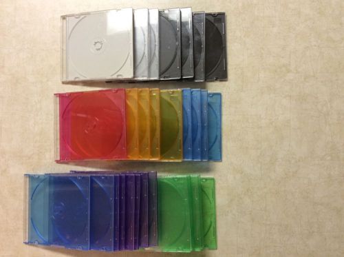 CD Jewel Cases Huge Lot of 28 Colors!! Gently Used!!