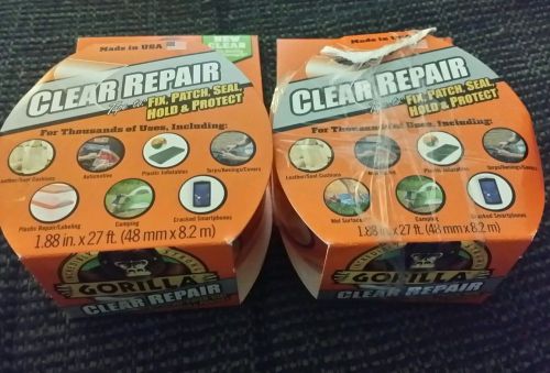 Gorilla Glue Clear Repair Tape 2pk Hold Seal Tough Strength Free Shipping