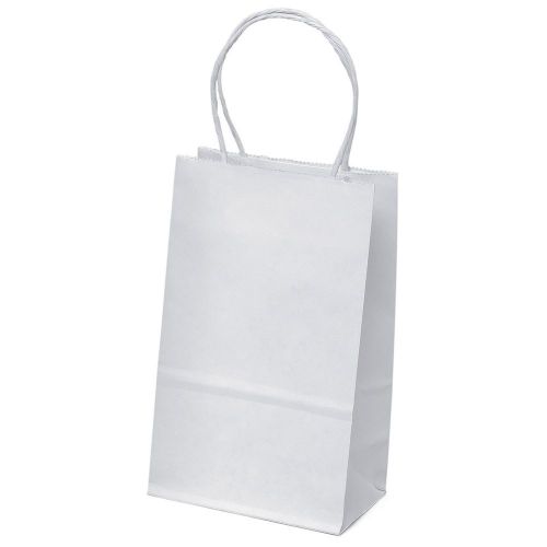 25 5.25x3.75x8&#034; Kraft Paper Handle Shopping Gift Merchandise Carry Retail Bags