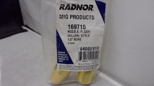 New Radnor Miller Style Flush Nozzle 1/2&#034; (2) 169715 Mig Welding