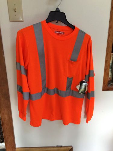 SEARS CRAFTSMAN Hi-Viz ANSI Class 3 Long Sleeve T-Shirt Orange MEDIUM 38-40