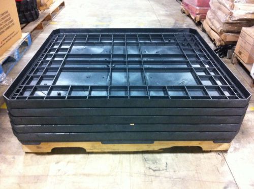 5 ct. uline plastic gaylord storage container lids 48&#034; x 45&#034; black for sale