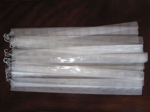 LOT OF 25 PLASTIC HANGING MERCHANDISE CLIP STRIP HOOK STORE DISPLAY CUT TO SIZE