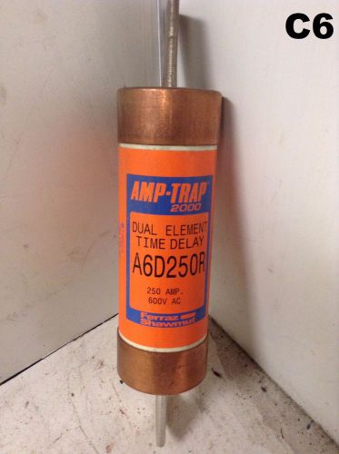 Ferraz shawmut a6d-250-r 250 amp fuses amp-trap fuses 600v fuse lot of 3 nib for sale